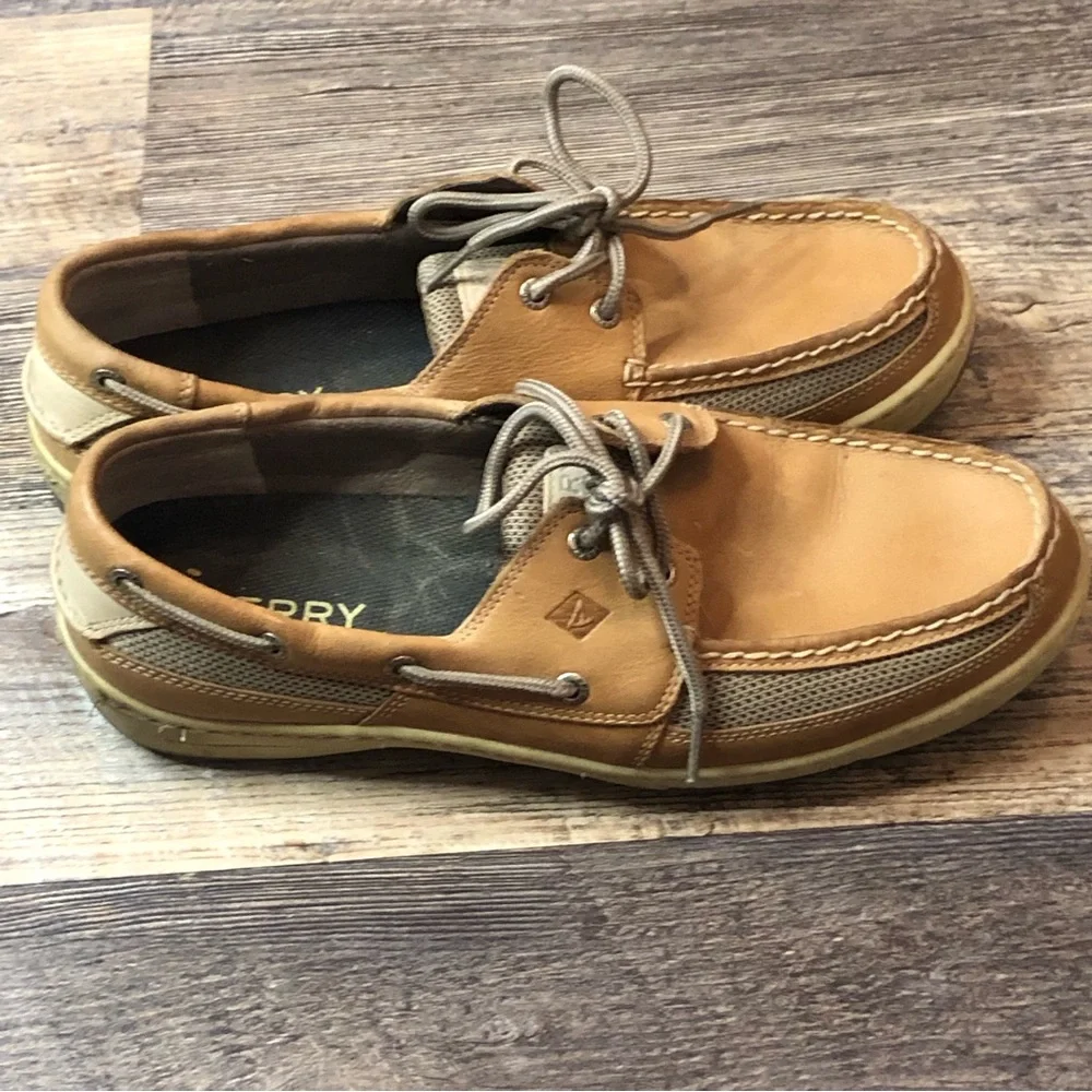 Sperry Leather Intrepid 2 Eye Boat Shoes Deck Dock Nautical EUC size 11.5W